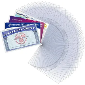 60 Pack  Card Protector Sleeves, Ultra Clear & Durable 31Mil  SSN/ /Credit Card Holder, Soft ID/Debit/Credit/Index Card Storage Sleeves