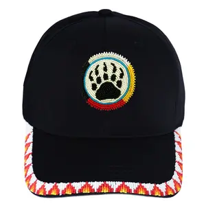 Bear Paw Baseball Cap With Patch Brim Unisex Native American Style