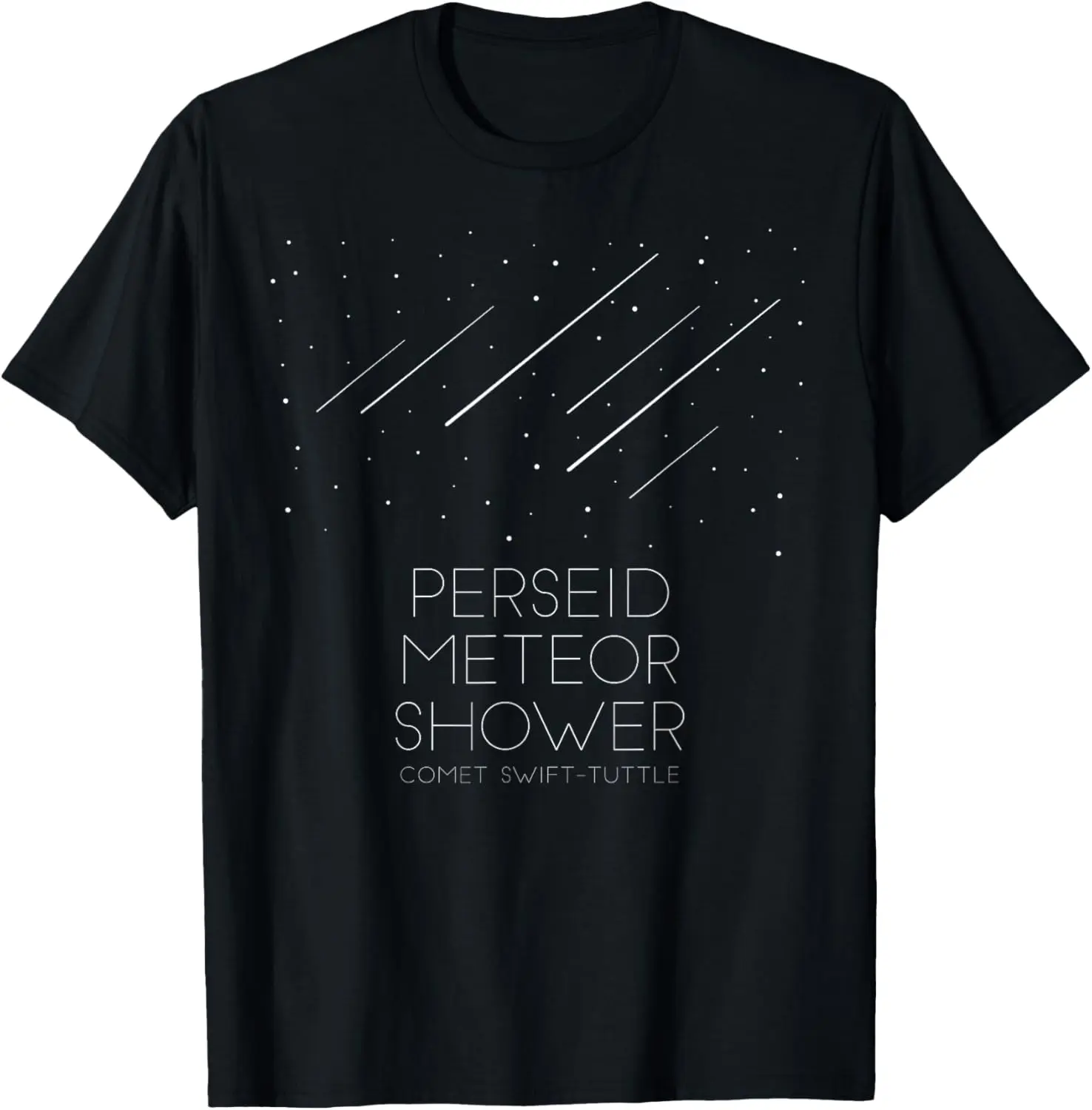 Women's 100% Cotton Round Neck Shortsleeve Top - Breathable Fabric Tshirt, Perseid Meteor Shower Swift-Tuttle Comet Graphic Casual Clothes