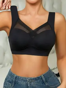 Women's Seamless Back Beauty Bra, Smooth Padded, Wire-Free Comfort & Fit, Elegant One-Piece Design, Medium Support Sleep Bra for All Seasons