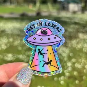 Get in Loser Cat UFO Sticker