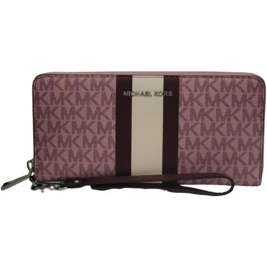 Michael Kors Jet Set Travel Continental Wristlet - Royal Pink Multi 32F9SJ6T3B-901