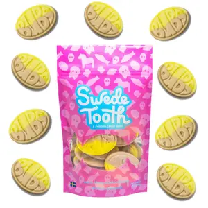 BUBS Banana Caramel-1/2lb -Swedish Candy- Vegan-Gelatin Free-Halal- Sweet Candy-Gluten Free Coconut Foam