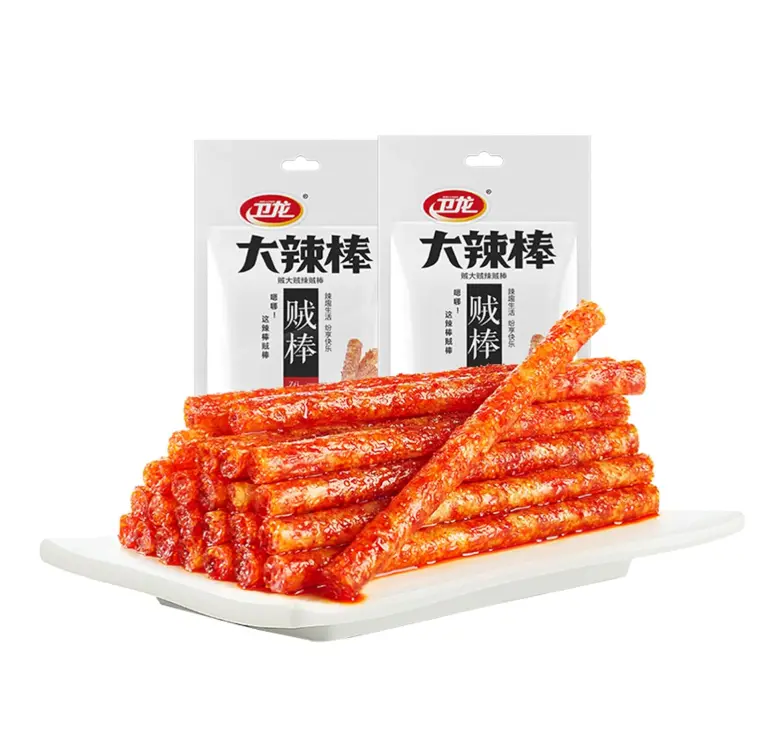 Spicy Strips - Spicy Gluten Latiao, Chinese Special Casual Snack Food, 78g (Pack of 2)