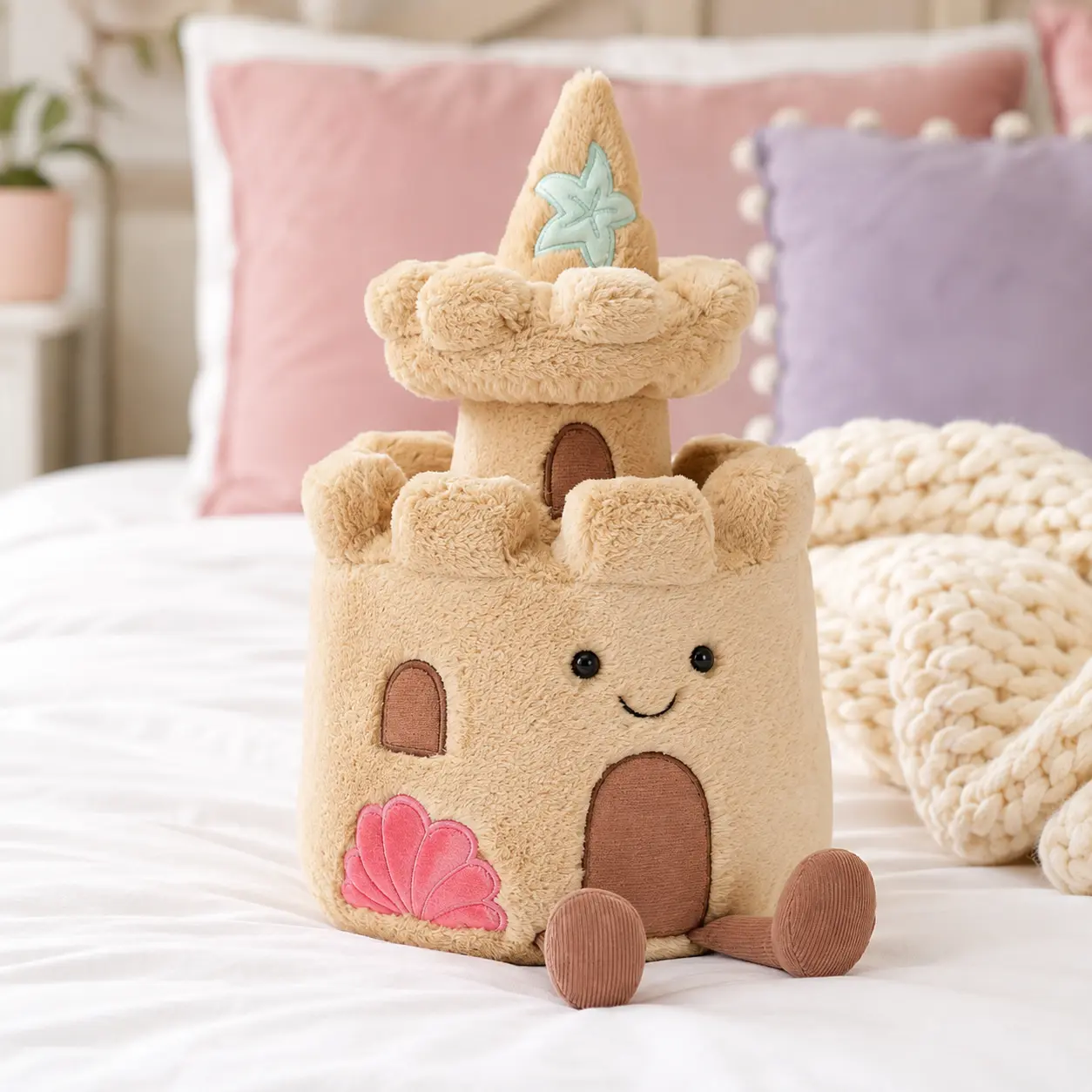 Jellycat Amuseables Sandcastle Plush – Cute Beach Castle Stuffed Toy, Soft Coastal Gift