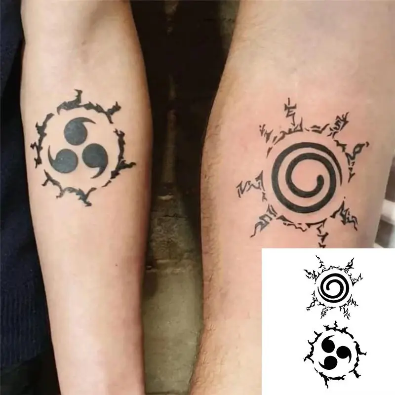 3 Pcs Uchiha Sasuke-Sabaku no Gaara Anbu Cartoon Print Waterproof Temporary Tattoos, Halloween Cosplay Costume Accessory (Home Decor Accent)