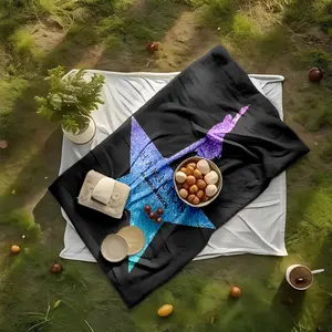 1 piece Iconic image of the Broadway musical "Hamilton" themed flannel blanket - Super soft flannel blanket, suitable for beds and sofas, all-season use, modern design, digitally printed pattern, 100% polyester material, machine washable, suitable