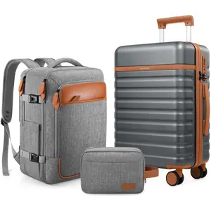 UKEIN 20" Carry On Suitcase, 3-Piece Luggage Set (24&28 inch sizes are not suitable for carry-on)& Travel Backpack, PC Hardside Spinner Luggage with TSA Lock, YKK Zipper, Lightweight Durable Suitcase for Men and Women Hard Shell Luggage,vacationoutfits,be