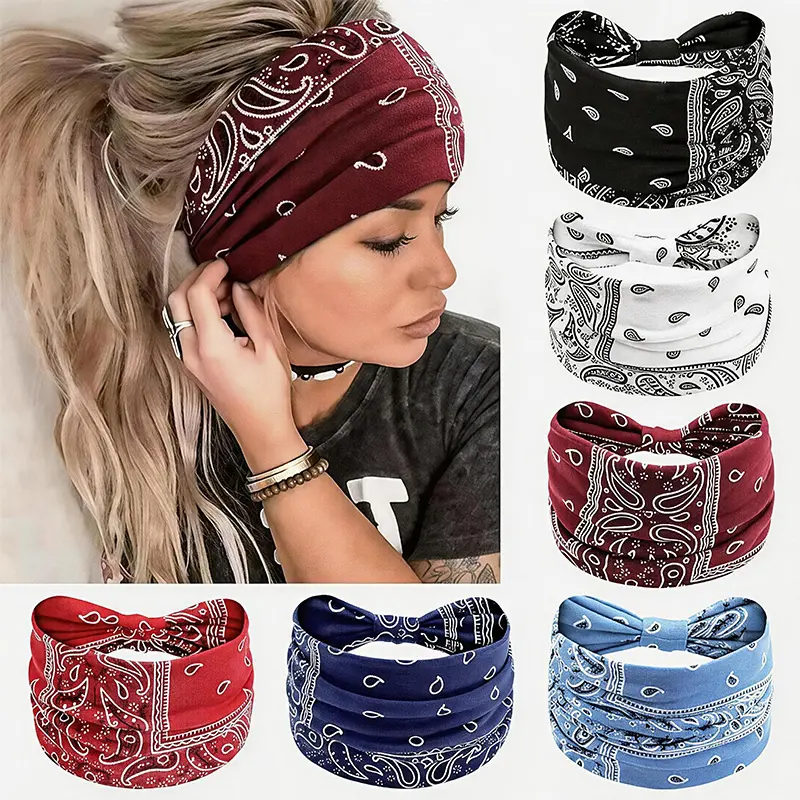 6PCS Women's Headbands Anti Slip Breathable Elastic Hair Accessories Multiple Colors for Running Yoga Makeup