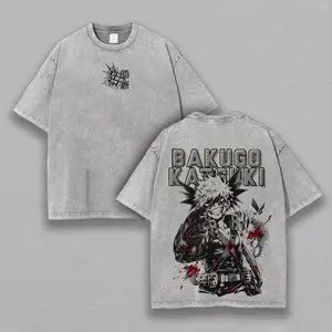My Hero Academia Katsuki Bakugo Printed Unisex Washed T-Shirt b60