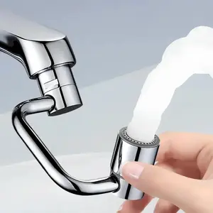 1440° Rotatable Faucet Aerator Extension, All-Angle Control, Dual Sprayer Mode Bathroom & Kitchen Faucet Attachment, Tap Head Replacement for Smart Face Washing, 2 Modes Spray filter outdoorfun aerator extender long mat