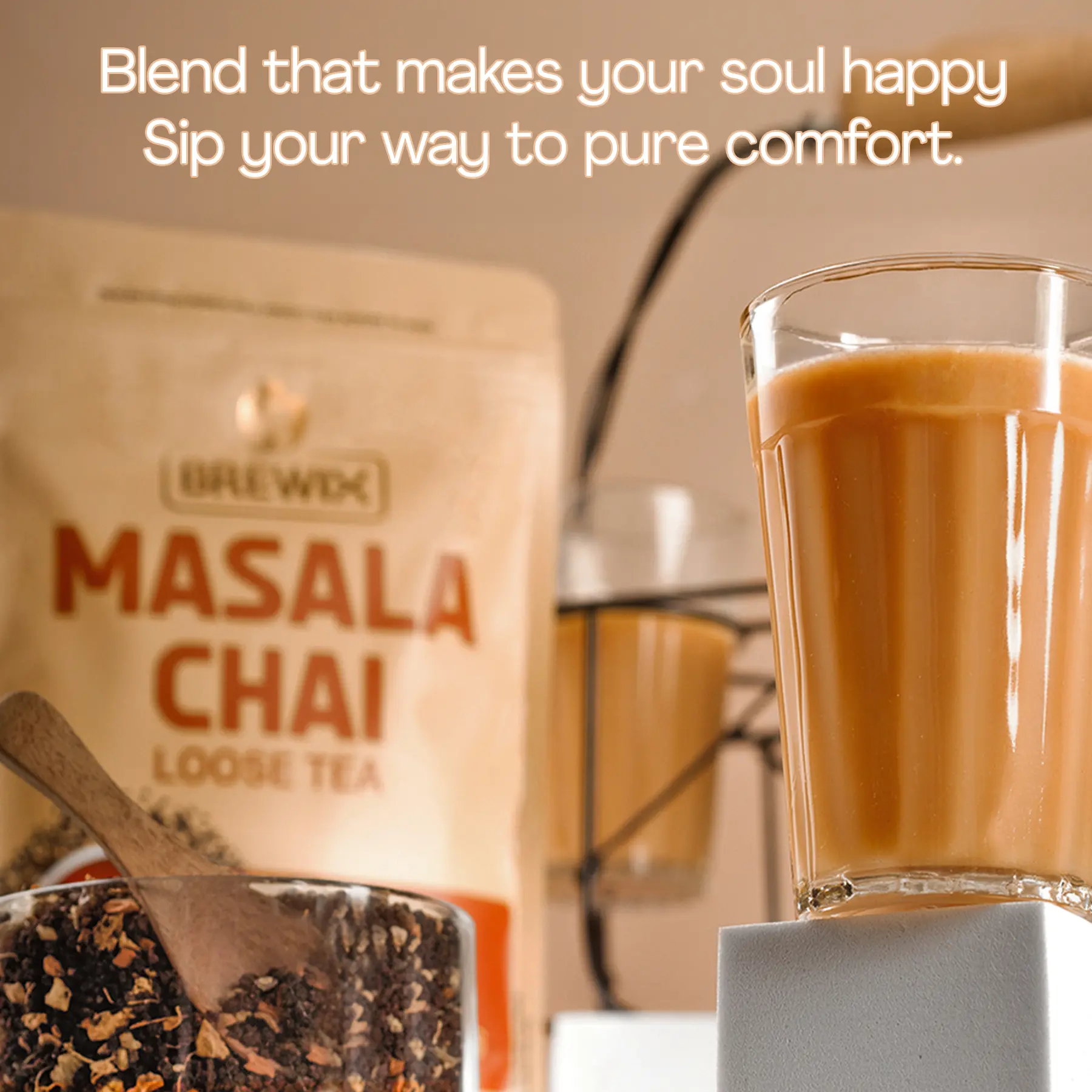 BREWIX Masala Chai | Authentic Indian Loose Leaf Tea with Real Spices | 50-125 Cups