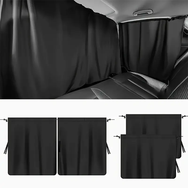 4pcs Car Privacy Curtain Set, Ideal for Sedan & Suv, Includes Back Seat & Side Window Divider with Storage Bag, Enhance Privacy Comfortably, Car Window Shades, Car Sunshade, Rear Window Sun Shade, Car Sunshade Curtains, Suv Vehicle Sunshade