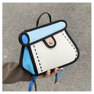 Funny Cartoon Crossbody Bag Creative Cute Handbag Drawing Canvas Bag for Women & Men  - Suitable for Shopping And Dating, Going Out for Parties