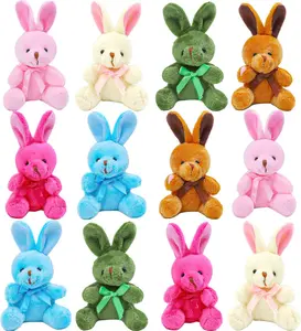 12‑Pack Easter Bunny Plush Toys – Soft Stuffed Animals, Easter Egg Fillers & Basket Stuffers for Kids