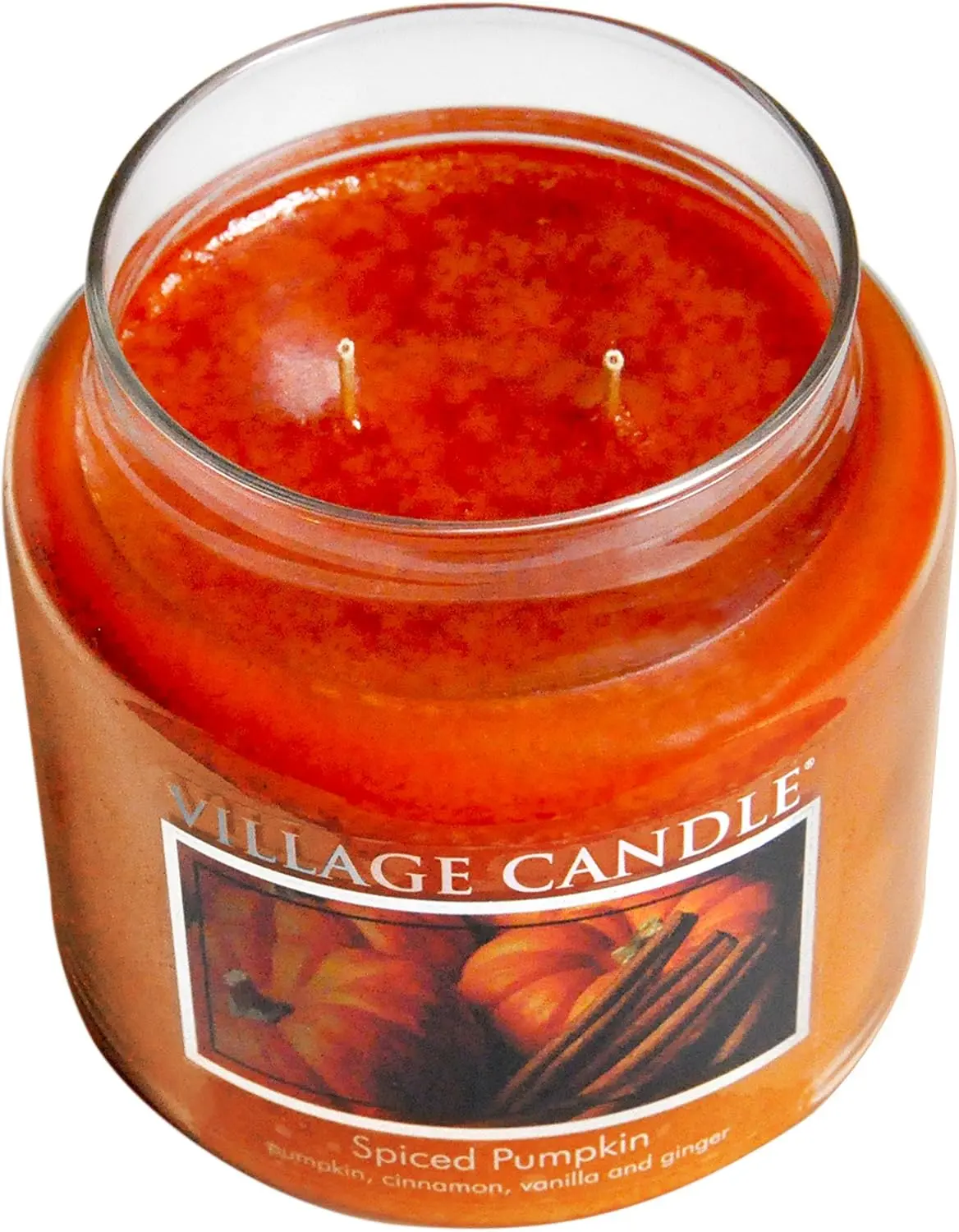 Village Candle Spiced Pumpkin – Large 21oz Jar, Long-Lasting Fall Scented Candle for Home & Gifts