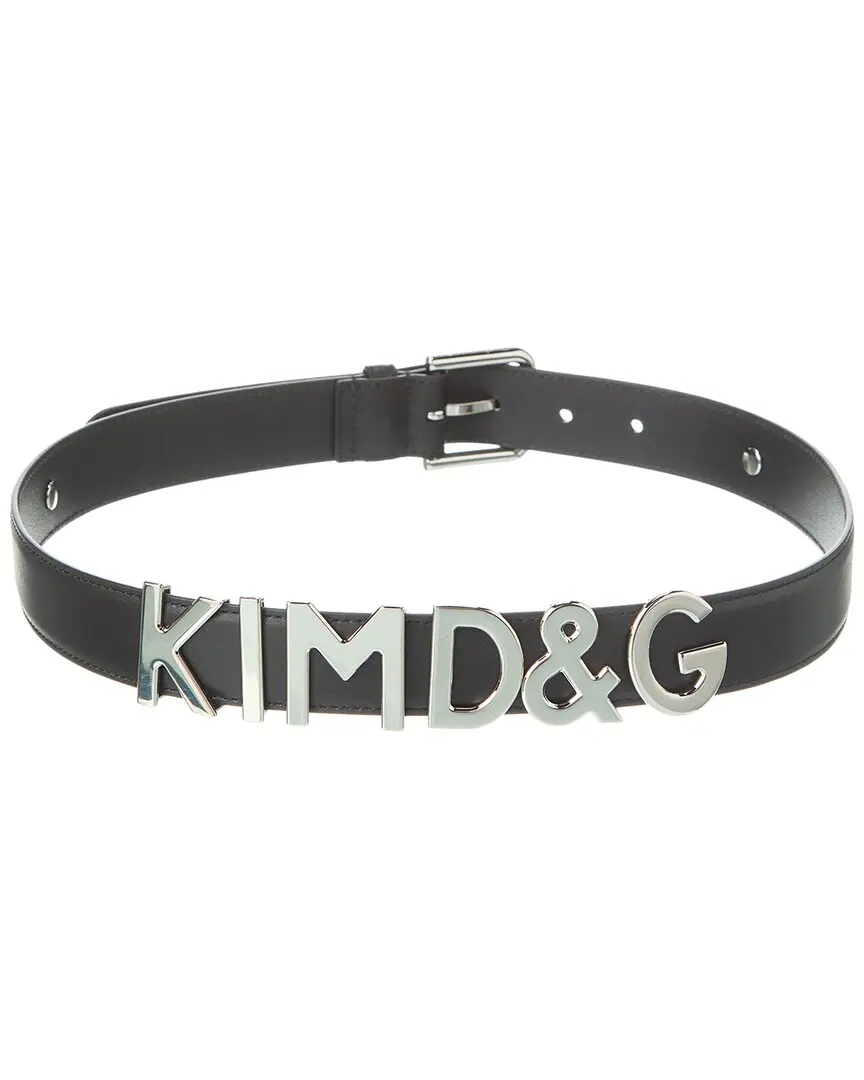 Dolce & Gabbana Kim Lettering Leather Belt
