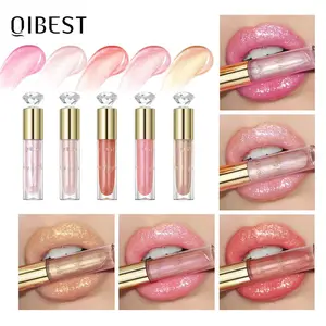 Long Lasting Lip Gloss, 1 Count Waterproof Lip Shimmer Glossy Lip Glaze Lip Lacquer, Non-sticky Lip Stick for All Skin Types, Easy Application Lip Makeup Product, Cosmetic, Glitter Lip Gloss, Shimmer Lipgloss, Glittery Holo Lipgloss