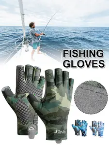 Fingerless Fishing Gloves Ice Silk Sun Protection Half-finger Gloves Non-Slip