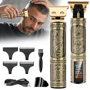 LCD Display Rechargeable Professional Hair Clipper & Beard Trimmer Set - Complete Barber Tool Kit with Accessories - Ideal Gift for Dad, Husband, and Boyfriend