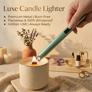 USB Rechargeable Electric Arc Candle Lighter | Flameless Windproof Plasma Lighter for Candles & Aromatherapy, Safe Home Essential, Premium Gift for Mother’s Day, Housewarming & Everyday Gifting