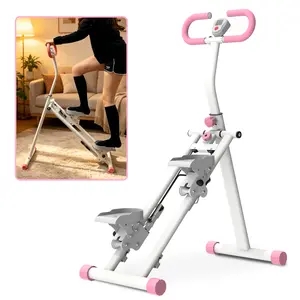 Fahuac 350LBS Vertical Stepper Machine, Steel Frame Compact Foldable Home Gym Equipment with Adjustable Handlebar, Adjustable Pedals for Full-Body Stepper Machine Workout