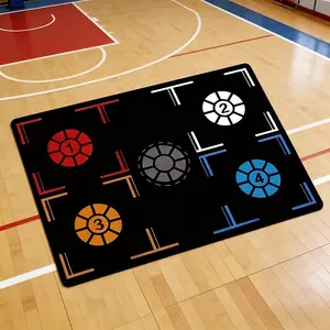 Basketball Footwork Training Mat Agility Footstep Training Mat with Noise Reduction and Anti Slip Design Improve Dribbling and Circling Skills Silent Practice Mat