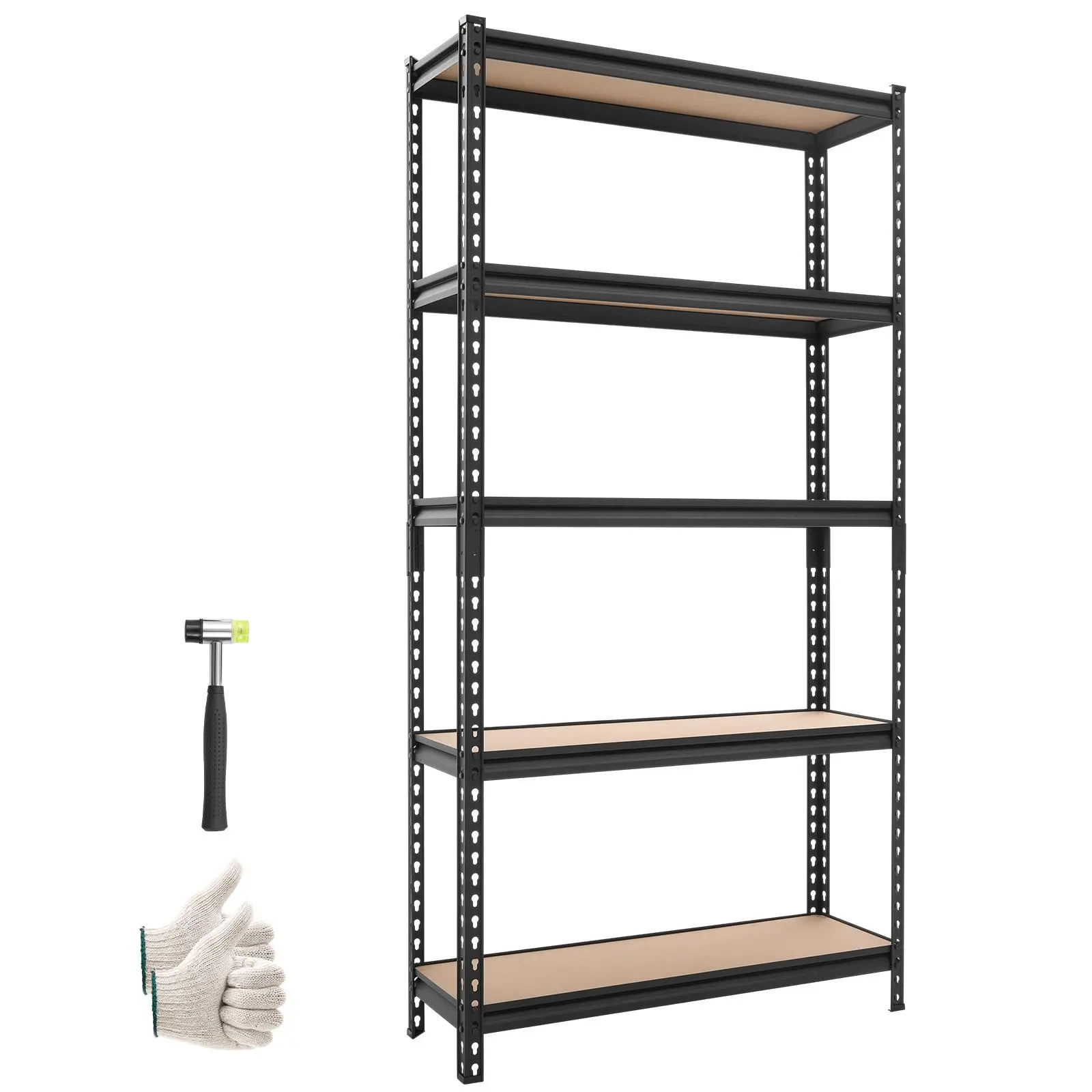 VEVOR Heavy Duty Expandable 5-Layer Metal Storage Shelves, 5-Tier Adjustable Organizer Rack - 600 lbs per Shelf, 3000 lbs Capacity, 36.34" W x 12.17" D x 71.38" H, Adjustable Display Racks for Garage Organization, Retail Store, Ideal Father's Day Gift