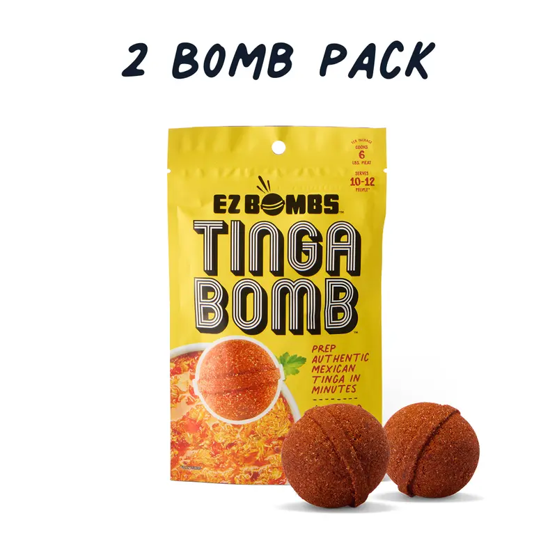 EZ Bombs TingaBomb Seasoning, 2 Bombs Per Pack - Authentic Mexican Seasoning for Smoky Chipotle Tinga Sauce, Tacos, Tostadas, Tortas and More - Bold, Spicy & Tangy Flavor Quick and Flavorful Meals