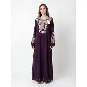 Fadia Jalabiya - Embroidered Women's Thobe - Ceremonial, Traditional, Arabic Eid Dress - Perfect for Ramadan, Gifts for Her, Eid