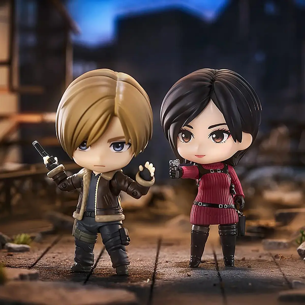 2337# Leon Scott Kennedy, 2761# Ada Wong, 681# Chris Redfield Inspired Q Version Figures, Survival Horror Game Chibi Action Figure Collectible Toy, Cute Character Display Figure, Gift for Game Fans