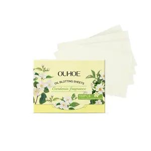 OUHOE Oil Blotting Sheets (Gardenia), Cellulose & Kaolin Dual Oil Control, Gardenia Extract Brightening + Vitamin E Antioxidant, Makeup-Friendly No Powder Removal, Soft for Oily Skin