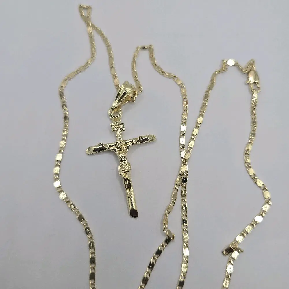Fashion necklace CHRIST ON THE CROSS new style chain 24"inches GOLD-PLATED jewelry
