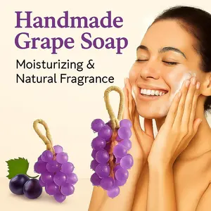 Grape Soap, Handmade Grape Soap on a Rope