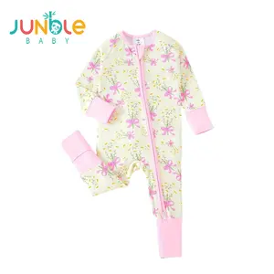 Junblebaby Daisy Bamboo Jumpsuit  | Ultra-soft, double-zipper & all-season essential!