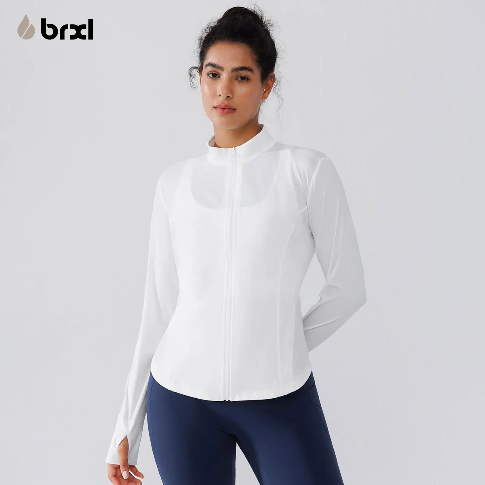 BRXL【Discount for live】Full Zip Running Track Jacket Lightweight Athletic Slim Fit Jacket with Thumbholes-brxl-1