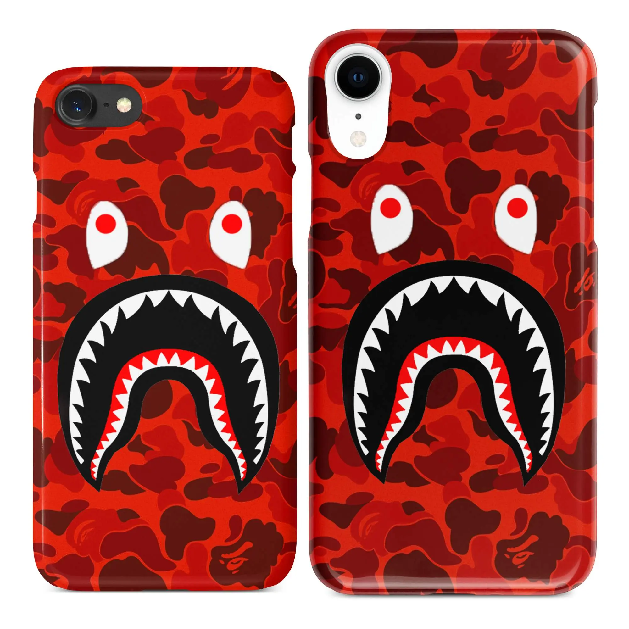 Red Camo Shark Mouth iPhone Case