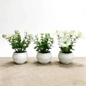 3 Counts Mini Artificial Plants, Potted Plant Set, Indoor Office Desktop Window Sill Decor, Nordic Style Fake Mini Potted Plants