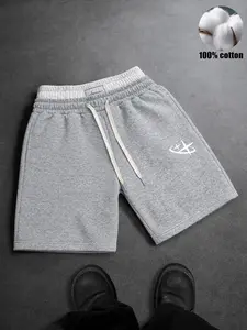 Men Double Waistband Cotton Sweat Shorts Graphic Relaxed Fit Drawstring Casual Streetwear Shorts Breathable Lounge Gym Everyday Athletic Shorts Layered Waist Basic Fashion Summer Outfit Multi Pack Mens Shorts