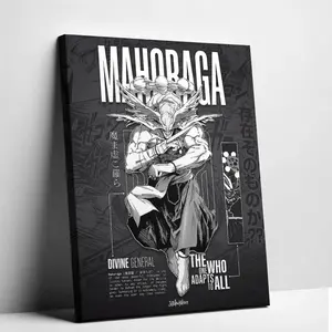 Unframed Canvas Painting Jujutsu Kaisen Mahoraga Divine General Anime Poster Print The One Who Adapts To All Manga Panel Style Room Decor Gift for JJK Fans