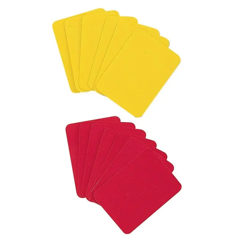 Referee Penalty Card Set, 12 Cards Total with 6 Red and 6 Yellow, Durable Pocket-Sized 4x3 Inch for Soccer Refereeing, Fouls, Red And Yellow Cards For Soccer