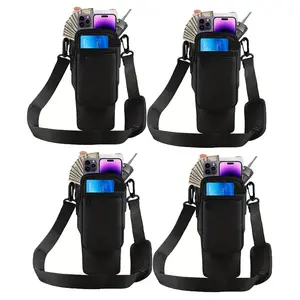 Water Bottle Carrier Bag, 1/2/4 Counts Tumbler Cups Holder with Adjustable Shoulder Strap, Water Bottle Carrier with Phone Pouch for Outdoor Hiking, Drink Carrier