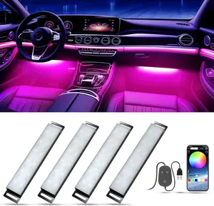 Car Ambient  LED Lights RGB Interior Car Lights with App Control and Music Sync USB Under Dash LED Lights for Jeeps Trucks SUVs DC 5V＆12V  LED Strip Lights  Interior Decoration Lights