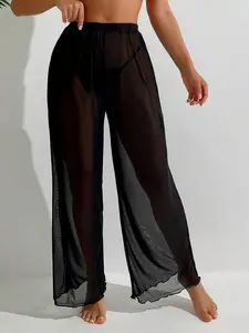 See-Through Long Cover-Up Pants - Chic Beach Vacation Essential for Women