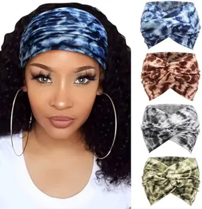4 Pack Turban Headbands for Women Wide Vintage Head Wraps Knotted Cute Hair Bands Accessories