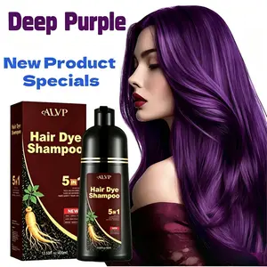 ALVP 2026 5-in-1 Herbal Wine Red Hair Dye Shampoo, Gentle Plant-Based Haircare, Ginseng Nourishing Scalp Care, Gray Coverage, Long-Lasting Color, Ideal Gift for Women & Men summervibes☀️