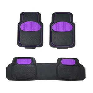 Heavy Duty ClimaProof Trimmable Touchdown Non-Slip Rubber Floor Mats Purple