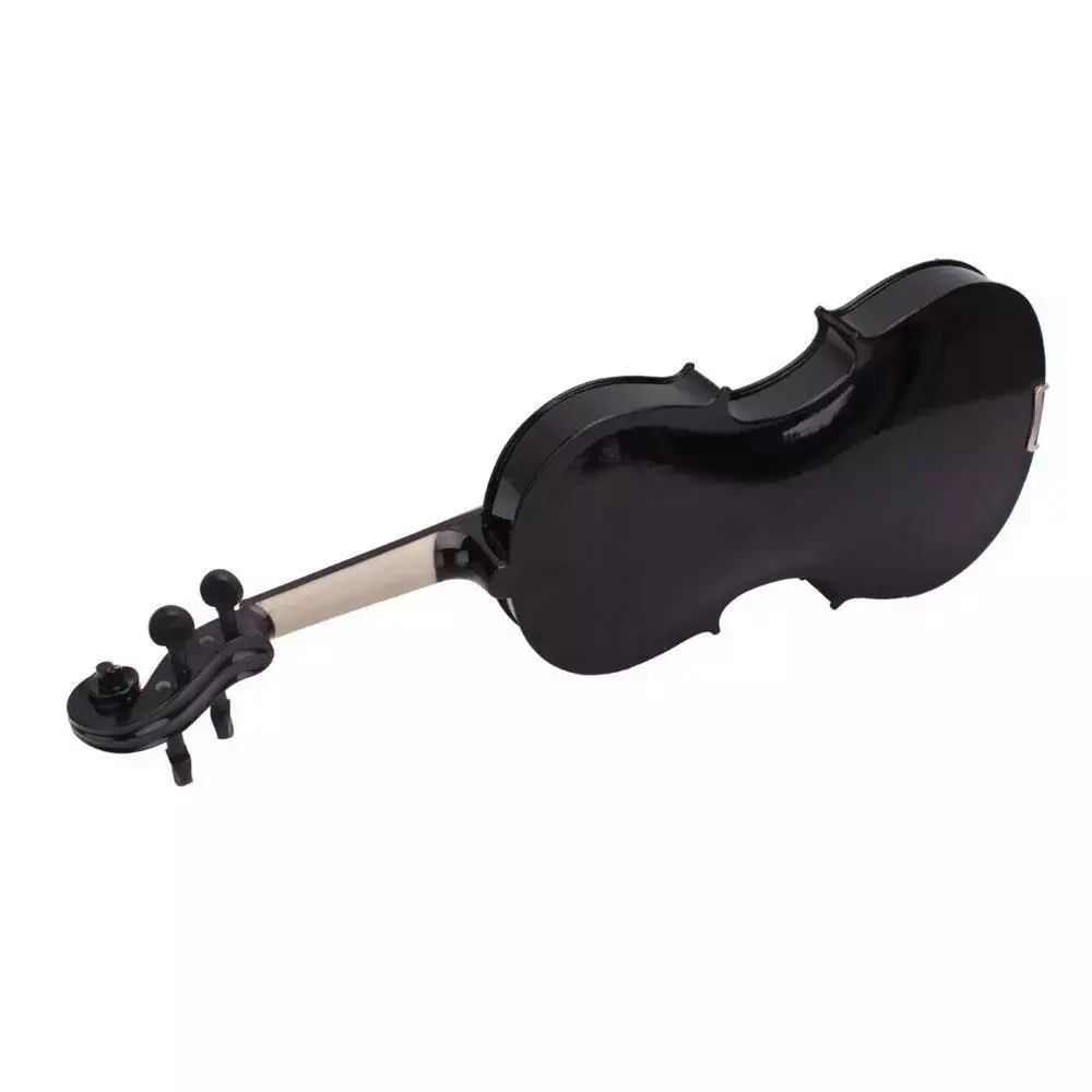 1 x Black Acoustic Violin for Above 11 Years Old - 4/4 Size, Basswood & Maple Construction, Above 60cm (59cm-74cm), 1366g (48.18oz), with Black Arbor Case, Bow and Rosin Set