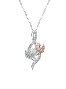 Women's Miscarriage Necklace Pendant, Memorial Jewelry Gift for Mothers, Baby Angel Infant Memorabilia, Elegant Copper Chain