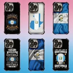 Guatemala Flag Phone Case for iPhone 17 16 15 14 13 12 11 Pro Max Guatemalan Pride 4 Corners Shockproof Cover Vintage Guatemalan Heritage Pattern Gift for Guatemalan